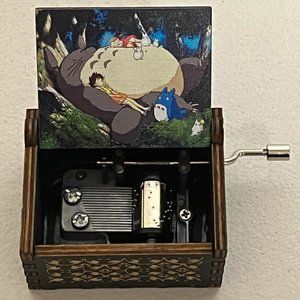 Totoro Hand Crank Wooden Music Box Studio Ghibli Anime Musical Music